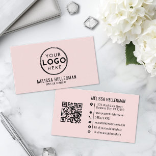 Rosa professionell logotyp QR-kod Visitkort