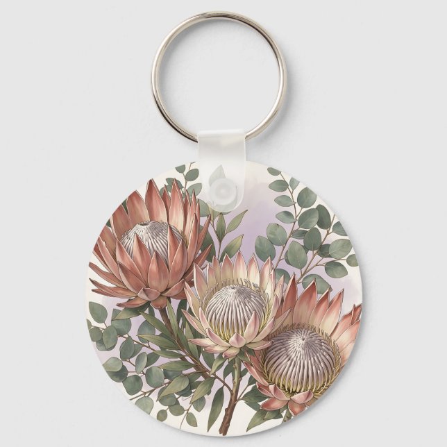 Rosa Protea Eukalyptus Botaniskt arrangemang  Nyckelring (Framsida)