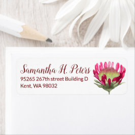 Rosa Protea Flower Return-adressetikett Lakan Returadress Etikett