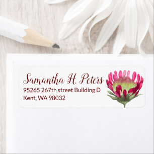 Rosa Protea Flower Return-adressetikett Lakan Returadress Etikett