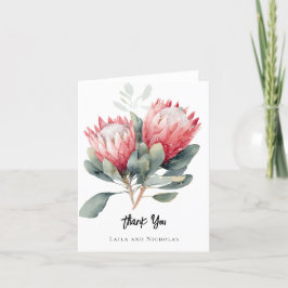 Rosa Protea tack bröllop Kort