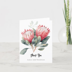 Rosa Protea tack bröllop Kort