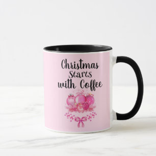 Rosa Prydnad Jul Morgon Design Mugg