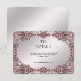 Rosa prydnadsdetalj bifogad kort