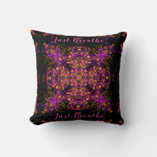 Rosa Psychedelic Bohemian Mandala Just Breathe Kudde