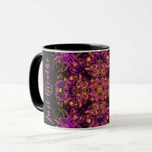 Rosa Psychedelic Bohemian Mandala Just Breathe Mugg