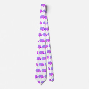 Rosa Psychedelic Hippopotamus Tie Slips