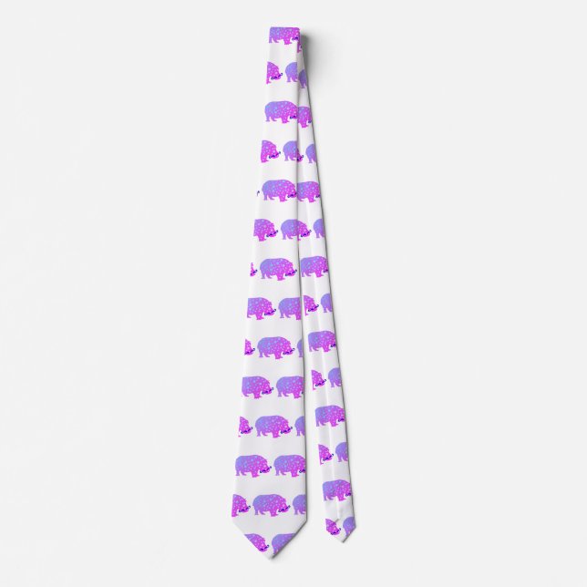 Rosa Psychedelic Hippopotamus Tie Slips (Framsida)