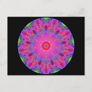 Rosa Psychedelic Mandala Vykort