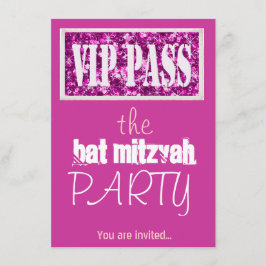 Rosa Pub Mitzvah Bat mitzvah VIP party Inbjudningar
