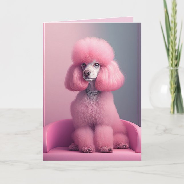 ROSA PUDEL ART BIRTHDAY-KORT KORT (Framsida)