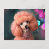 Rosa Pudel Cheer Postcard