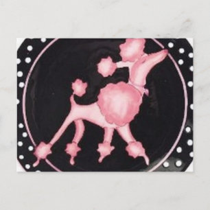 Rosa Pudel Delight-vykort Vykort
