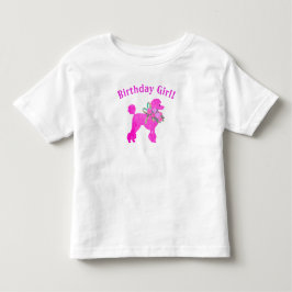 Rosa Pudel Födelsedags Tjej T-Shirt