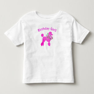 Rosa Pudel Födelsedags Tjej T-Shirt