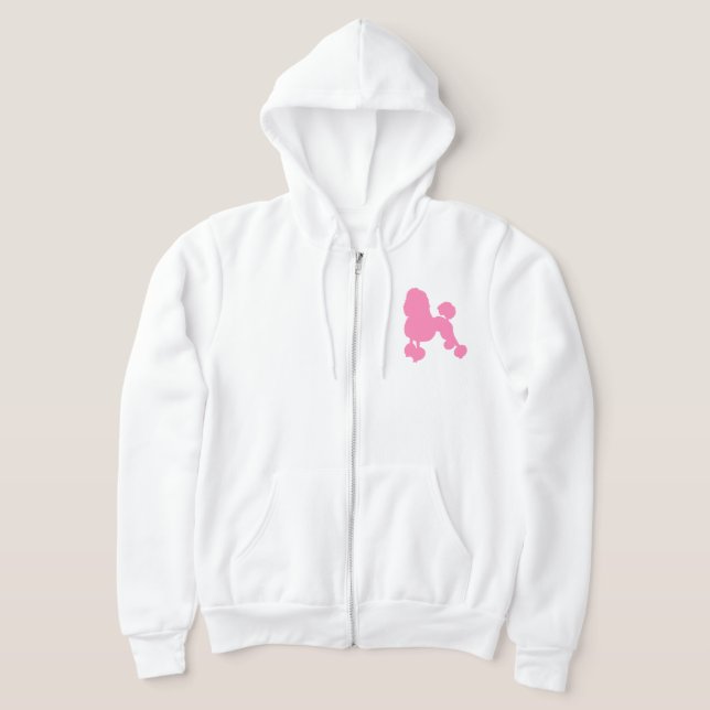 Rosa Pudel Front Zip Women Hoodie T Shirt (Laydown)