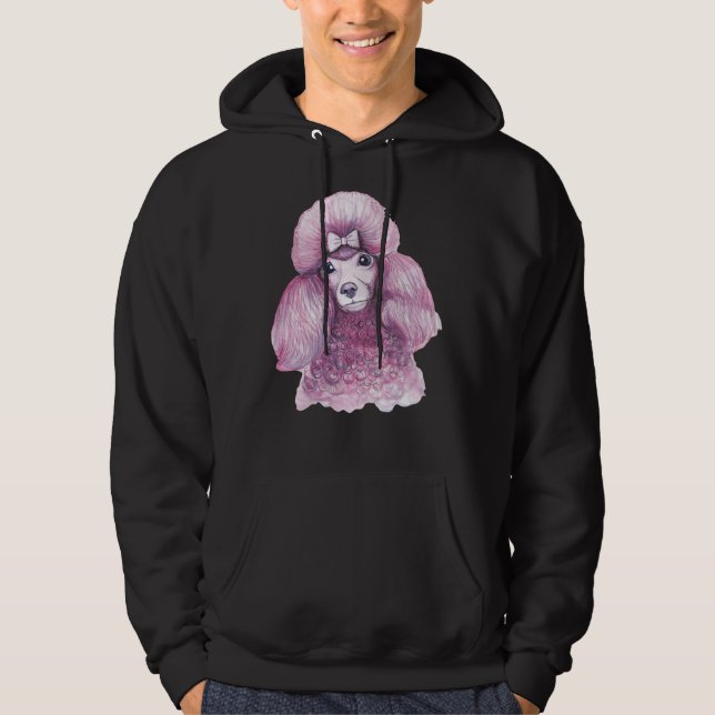 Rosa pudel hoodie (Framsida)