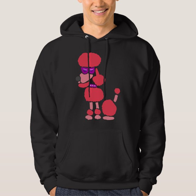 Rosa Pudel Hund av den berömda Funkyn Coola Hoodie (Framsida)