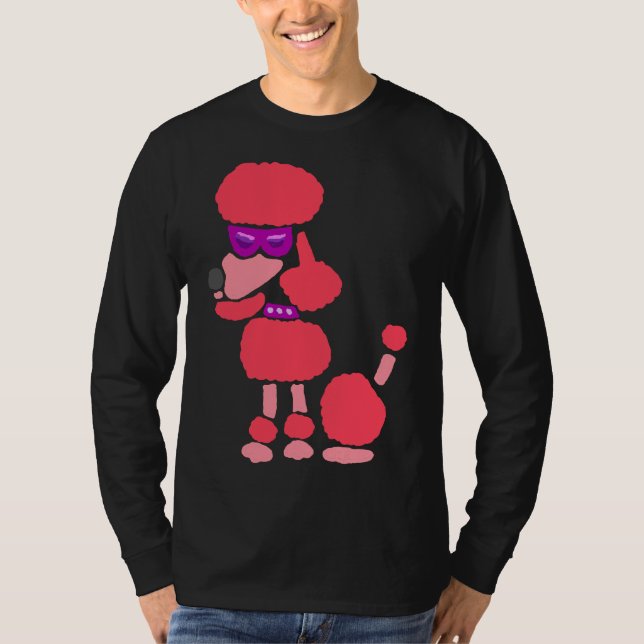 Rosa Pudel Hund av den berömda Funkyn Coola T Shirt (Framsida)