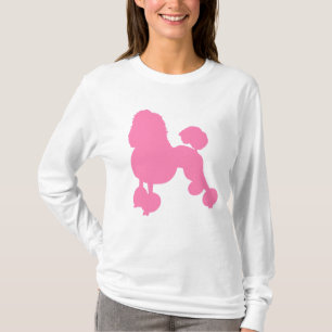 ROSA PUDEL HUND Kvinnors Långärmad T Shirt