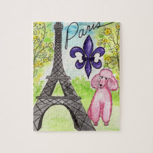 Rosa pudel i Paris Pussel