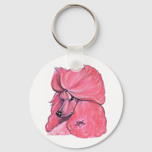 Rosa pudel Keychain Nyckelring