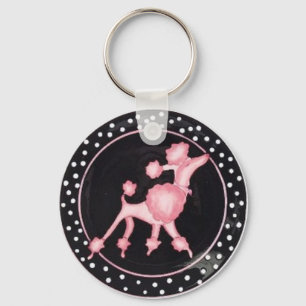 Rosa pudel Keychain Nyckelring