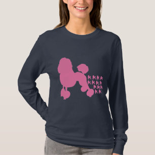 Rosa Pudel Kvinnor Långärmad T Shirt
