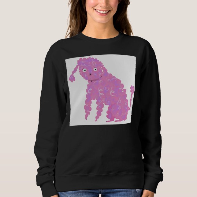 Rosa Pudel Long T Shirt (Framsida)