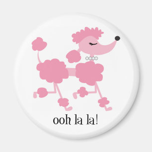 rosa pudel magnet