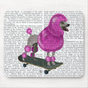Rosa Pudel och Skateboard Musmatta
