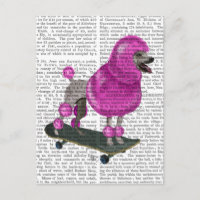 Rosa Pudel och Skateboard