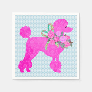Rosa Pudel Party Pappersservett