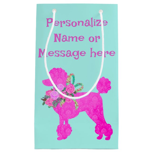 Rosa Pudel Party Personlig Gift Bag (Framsidan)