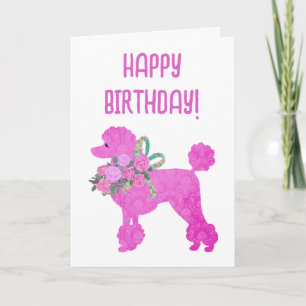 Rosa Pudel Personlig Birthday Kort