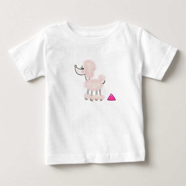 Rosa Pudel Poop Kids Tee (Framsida)