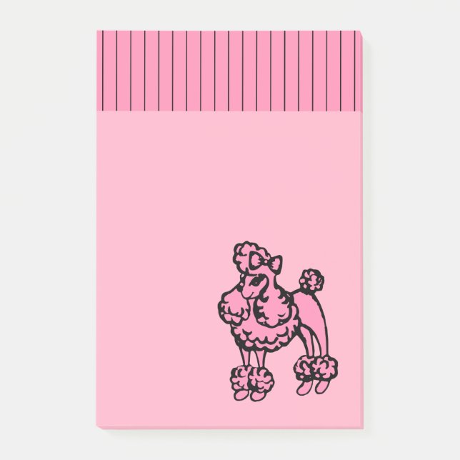Rosa Pudel Post It-lappar Post-it Block (Framsida)