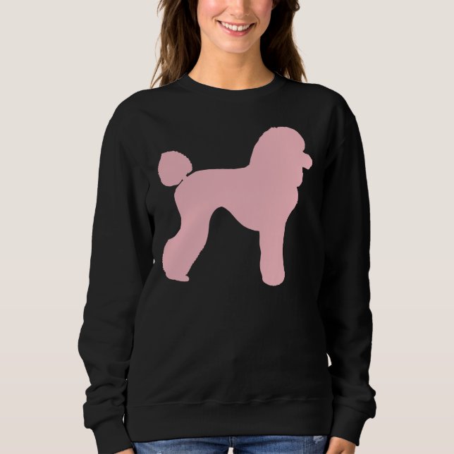 Rosa Pudel Silhouette T-- T Shirt (Framsida)