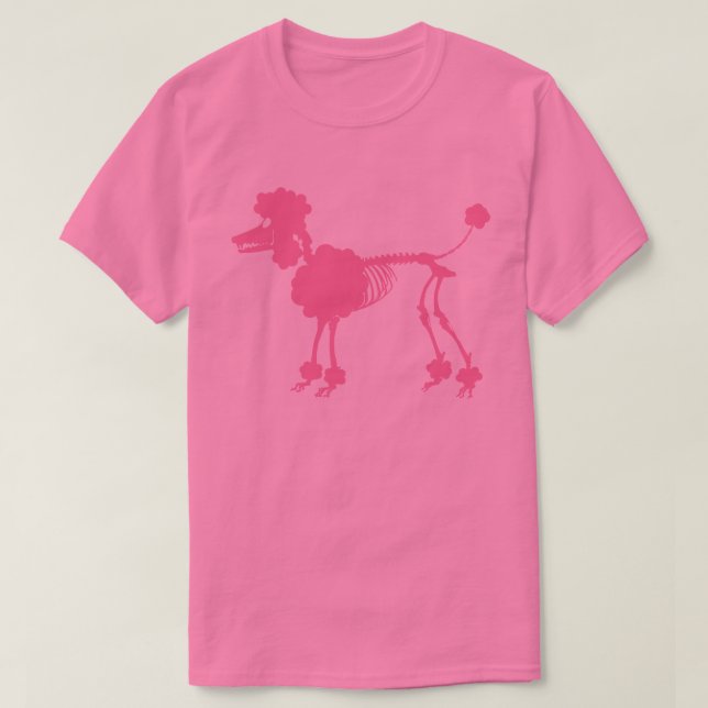 Rosa Pudel Skeleton Tee Shirt (Design framsida)