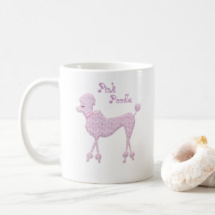 Rosa Pudel Snöre Retro Vintage Girly Söt Kaffemugg
