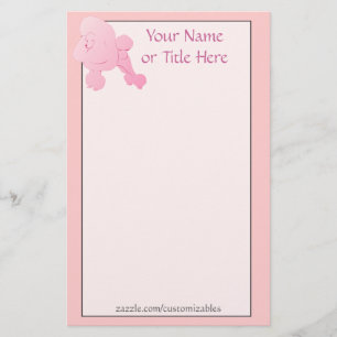 Rosa Pudel Stationery Brevpapper