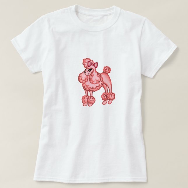 Rosa Pudel T-Shirt (Design framsida)