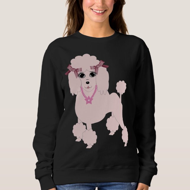 Rosa Pudel T- T Shirt (Framsida)