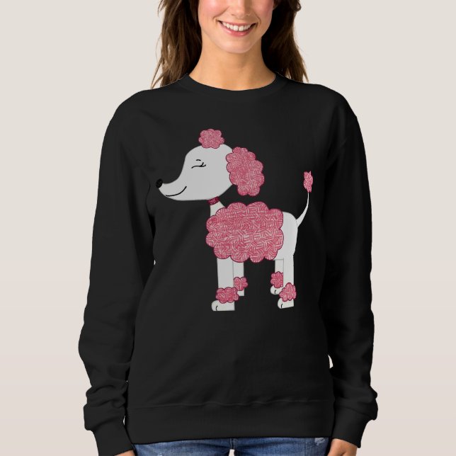 Rosa Pudel T- T Shirt (Framsida)