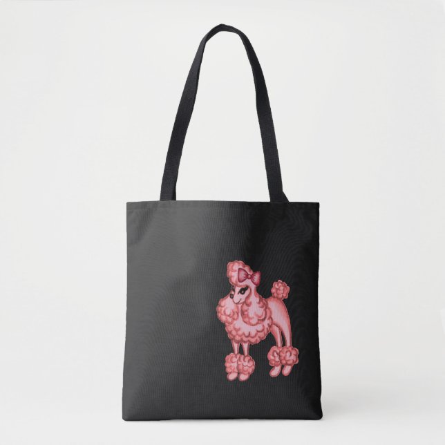 Rosa Pudel Totebag Tygkasse (Framsida)