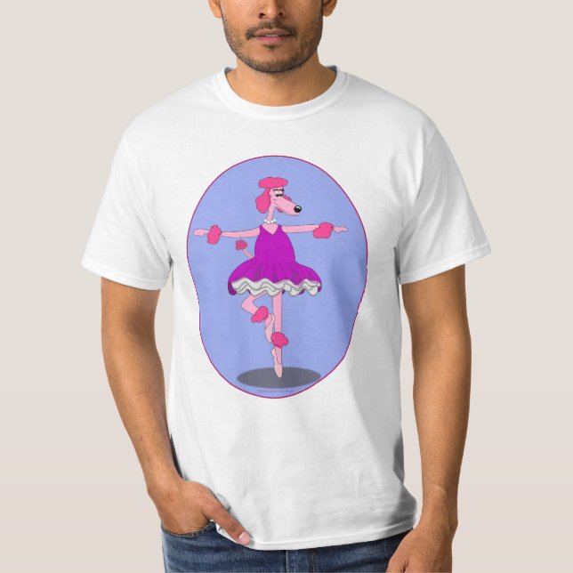 Rosa pudelBallerinaskjorta T Shirt (Framsida)