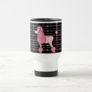 Rosa pudeltravel mug för Retro femtiotal Resemugg