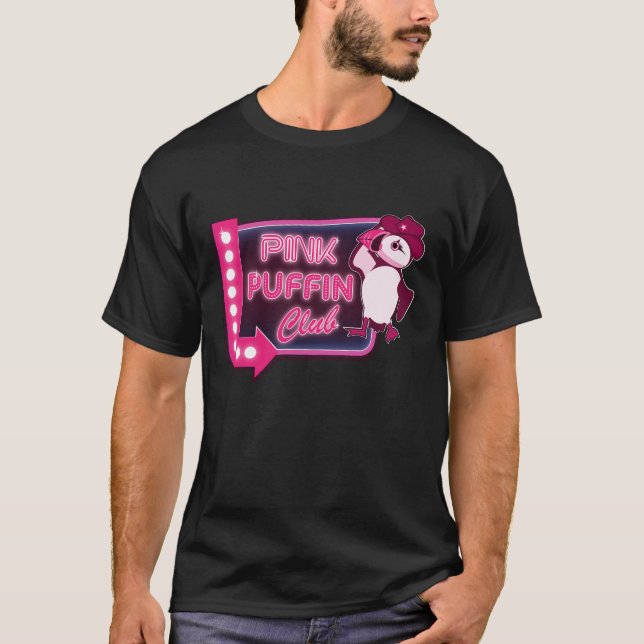 Rosa Puffin Klubb T Shirt (Framsida)