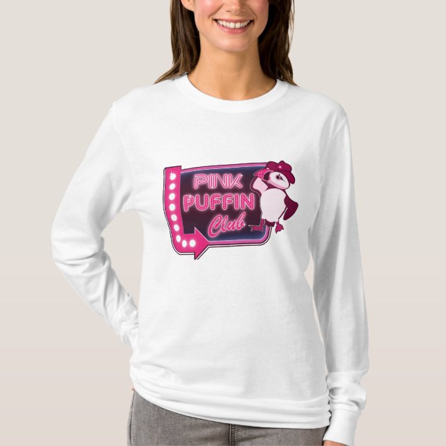 Rosa Puffin Klubb T Shirt (Framsida)