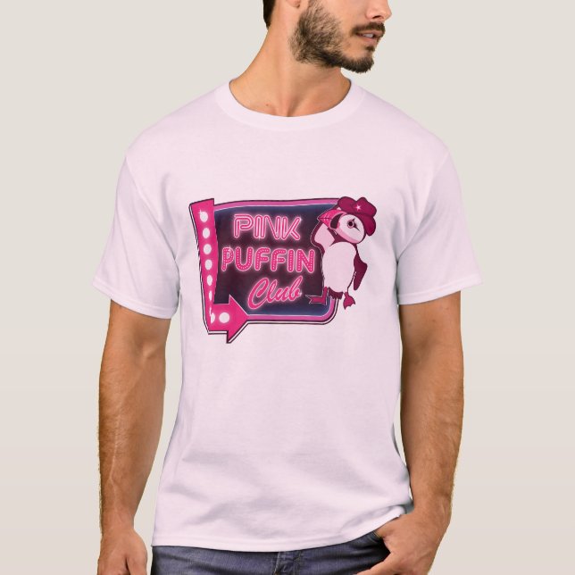 Rosa Puffin Klubb T Shirt (Framsida)